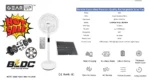 GearUP GP90 – 14 inch Premium Rechargeable LifePO4 + BLDC AC+ DC+ Solar Stand Fan (Without Solar Panel) - Image 2