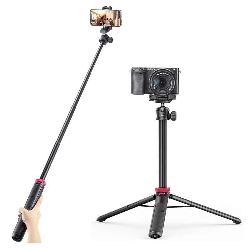 Ulanzi-MT44 Ulanzi MT44 Extendable Vlog Tripod With 360° Ball Head – Black Color - Image 1