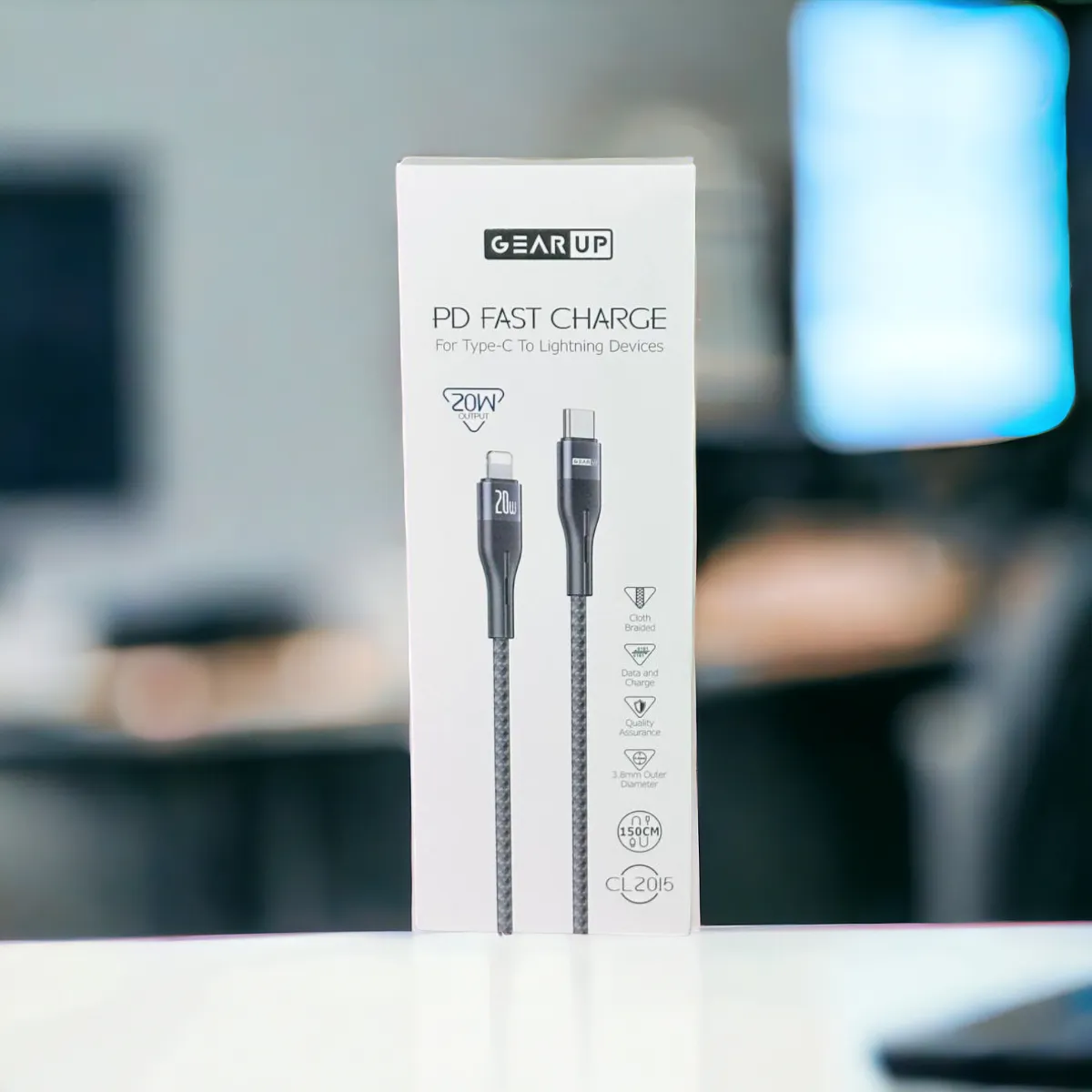 GearUP CL2015 Type-C to LIghtning 20W PD Fast Charging Cable & Data Cable 1.5m - Image 1