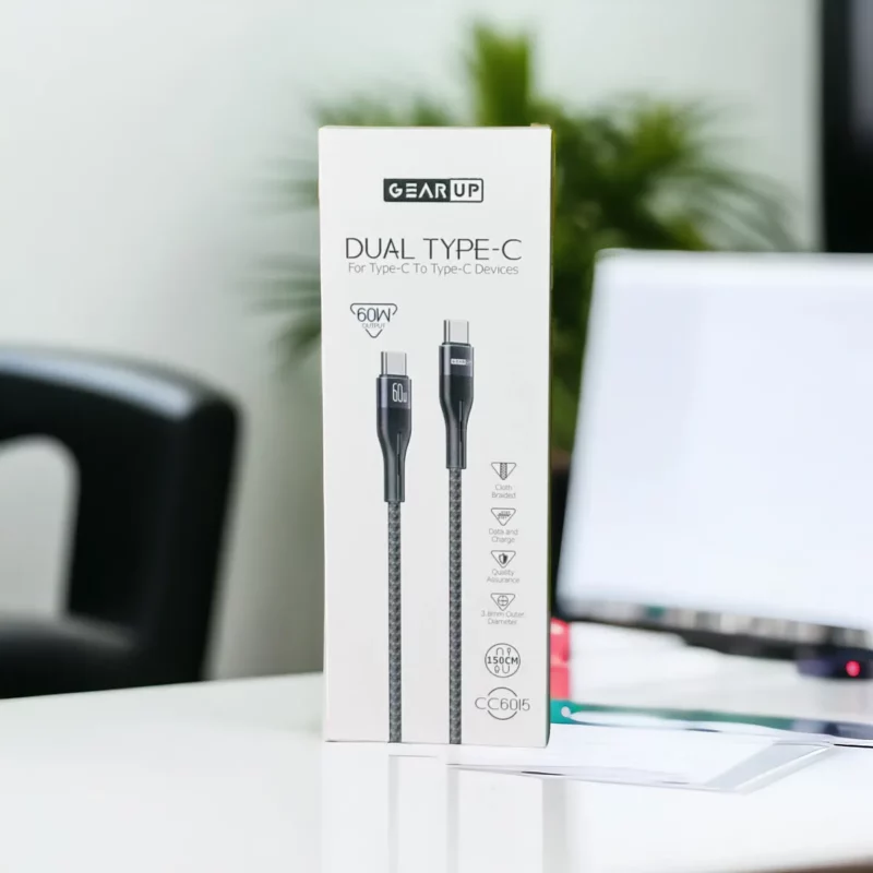 gearup_cc6015_type-c_to_type-c_pd_fast_charging_cable_data_cable_bdshop-800x800 GearUP CC6015 Type-C to C 60W PD Fast Charging & Data Cable – 1.5m - Image 1