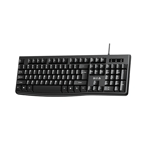 AULA AK105 USB Wired Black Keyboard — Full-Size 104-Key Membrane Office Keyboard AULA AK105 USB Wired Black Keyboard — Full-Size 104-Key Membrane Office Keyboard - Image 1