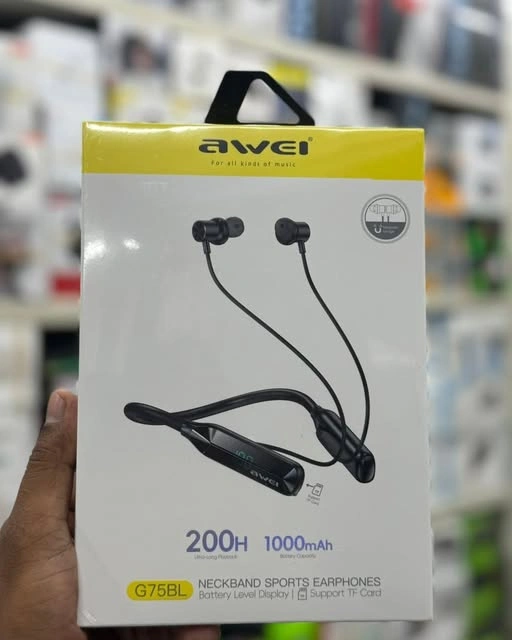 Awei G75BL Sports Neckband With Display Awei G75BL Sports Neckband With Display - Image 1