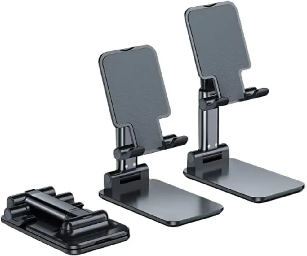 Folding Desktop Phone Stand – Black Color Folding Desktop Phone Stand – Black Color - Image 1