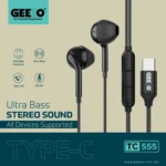 GEEOO TC-555 Type-C Ultra Bass Earphone – Black