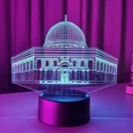 GearUP Acrylic Multicolor Night Lamp (Al-Aqsa Mosque) – Black – 20 pcs