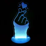 GearUP Acrylic Multicolor Night Lamp (Finger Heart) – 20 pcs