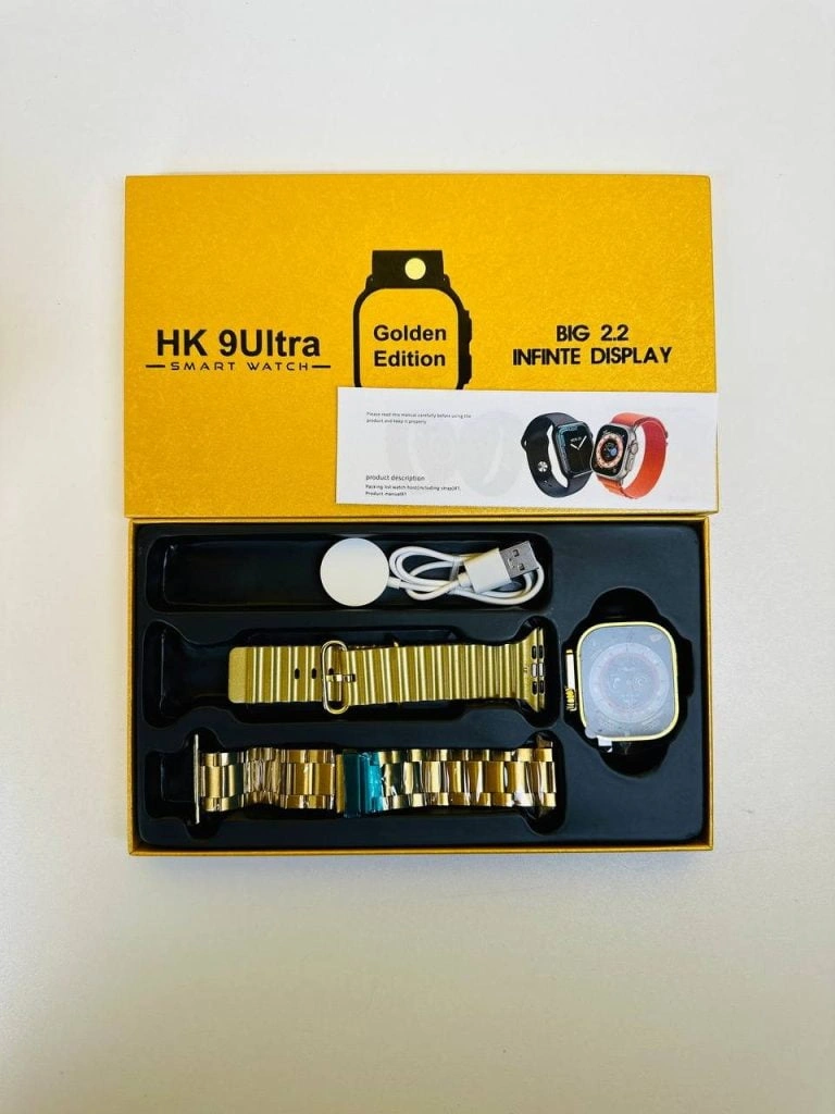 HK 9Ultra Smartwatch Golden Edition (Dual Straps) – Gold Color HK 9Ultra Smartwatch Golden Edition (Dual Straps) – Gold Color - Image 1