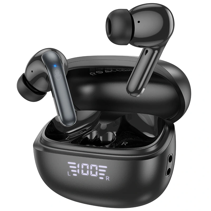 HOCO EQ5 ANC+ENC Bluetooth 5.3 Wireless Earphone – Black Color HOCO EQ5 ANC+ENC Bluetooth 5.3 Wireless Earphone – Black Color - Image 1