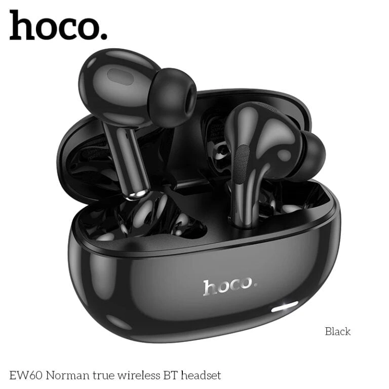 Hoco EW60 Plus Norman True Wireless ANC BT Headset – Black Color Hoco EW60 Plus Norman True Wireless ANC BT Headset – Black Color - Image 1