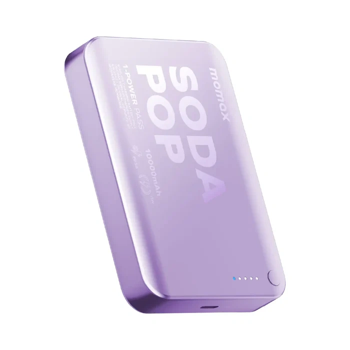 Momax 1-Power Pass Soda Pop Magnetic Wireless Power Bank 10000mah – Blue Momax 1-Power Pass Soda Pop Magnetic Wireless Power Bank 10000mah – Blue - Image 1