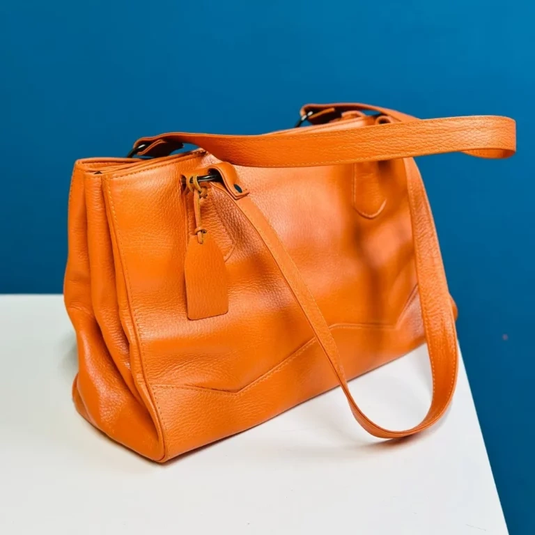 Original Leather Handbag for Women – Orange color Original Leather Handbag for Women – Orange color - Image 1