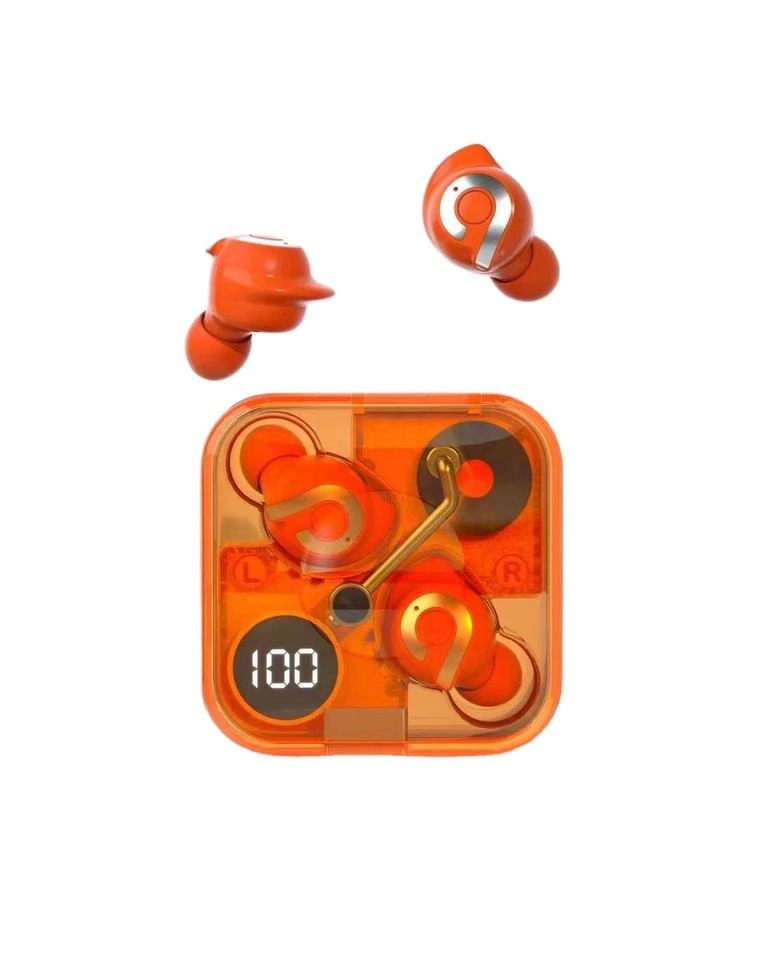 P61 Pro Transparent TWS Earbuds – Orange Color P61 Pro Transparent TWS Earbuds – Orange Color - Image 1