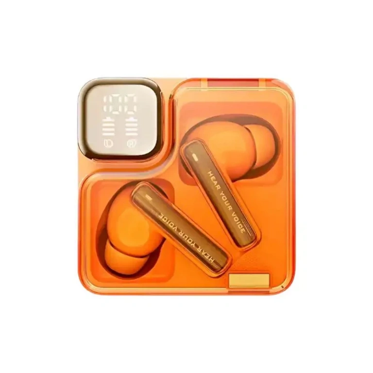 QCY MeloBuds Neo T31 Transparent TWS – Orange QCY MeloBuds Neo T31 Transparent TWS – Orange - Image 1