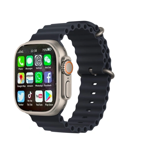 S8 Ultra SIM Supported Android Smart Watch S8 Ultra SIM Supported Android Smart Watch 4GB/64GB – (Body Color-Golden with double Straps) - Image 1