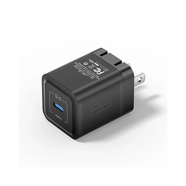 VENTION FEPB0-US 20W USB-C GaN Charger – Black VENTION FEPB0-US 20W USB-C GaN Charger – Black - Image 1