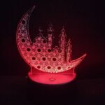 GearUP Acrylic Multicolor Night Lamp (Ramadan Mubarak) – White Base – 20 pcs - Image 2