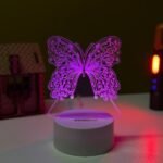 GearUP Acrylic Multicolor Night Lamp (Butterfly) – 20 pcs