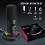 FIFINE K658 USB Dynamic Cardioid Podcast Microphone With A Live Monitoring, Gain Control, Mute Button