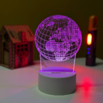 GearUP Acrylic Multicolor Night Lamp (Globe)- BLACK – 20 pcs