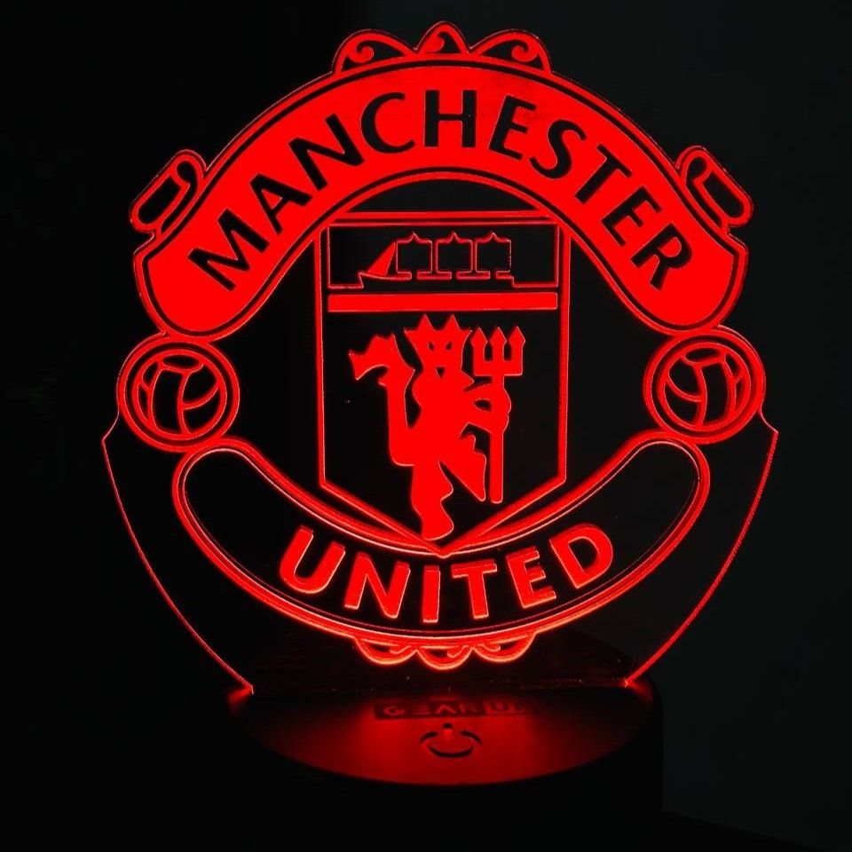 manchester_united_fc GearUP Acrylic Multicolor Night Lamp Black (Manchester United F.C.) – 20 pcs - Image 1