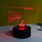 GearUP Multicolor Acrylic Night Lamp with Writable Calendar Board and Erasable Pen – 20 pcs