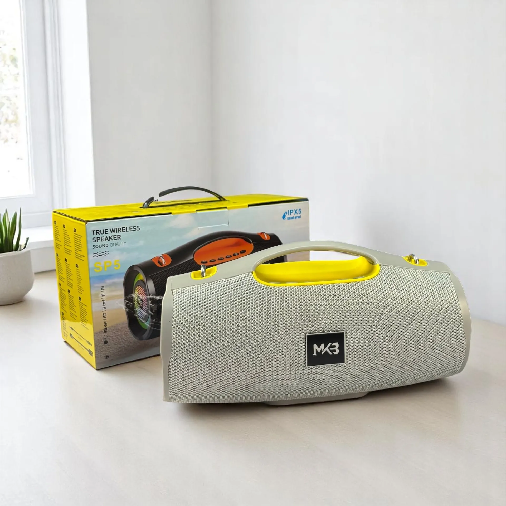 0B6D02AA-7B5B-4243-8B2E-0C1FDC52A0C7-Photoroom MKB SP5 Portable Wireless Bluetooth Speaker – Gray - Image 1