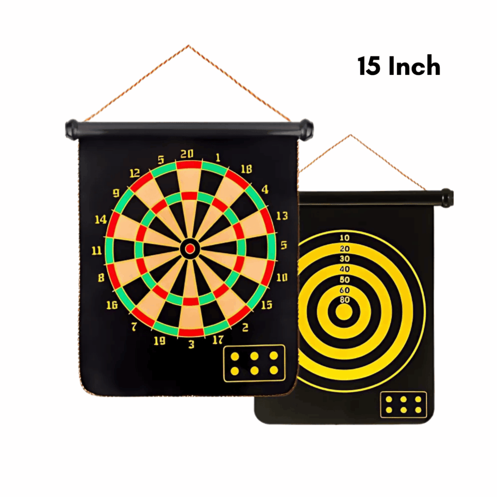 2-990x990 Magnetic Double-sided Dart Board – 17 Inch - Image 1