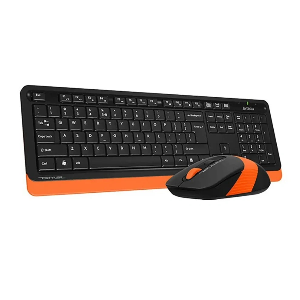 A4TECH FG1010 Wireless Keyboard Mouse Combo with Bangla – Orange Color A4TECH FG1010 Wireless Keyboard Mouse Combo with Bangla – Orange Color - Image 1