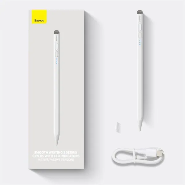 BASEUS-Smooth-Writing-2-Series-ActivePassive-Stylus-with-LED-Indicator-version-Type-C-cable-Active-t Baseus Smooth Writing 2 Active Passive Stylus Pen with LED Indicator - Image 1