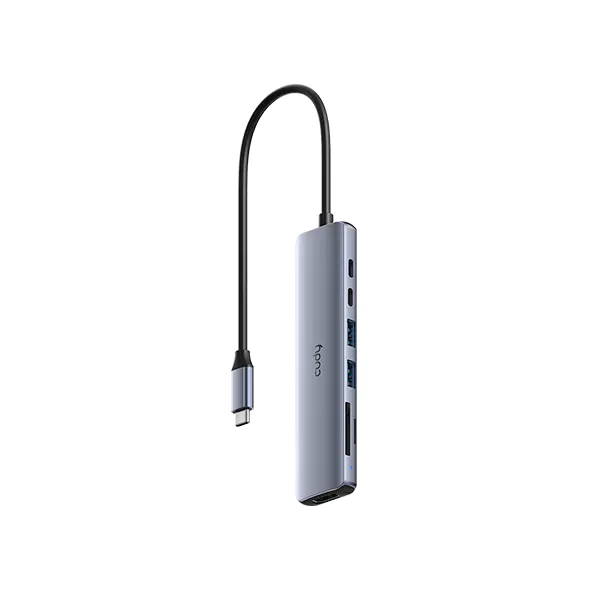 CUDY_20UH407_207-In-1_20HDMI_20SD_20TF_204K_20USB-C_20Hub-600x600-1 CUDY UH407 7-In-1 HDMI SD/TF 4K USB-C Hub - Image 1