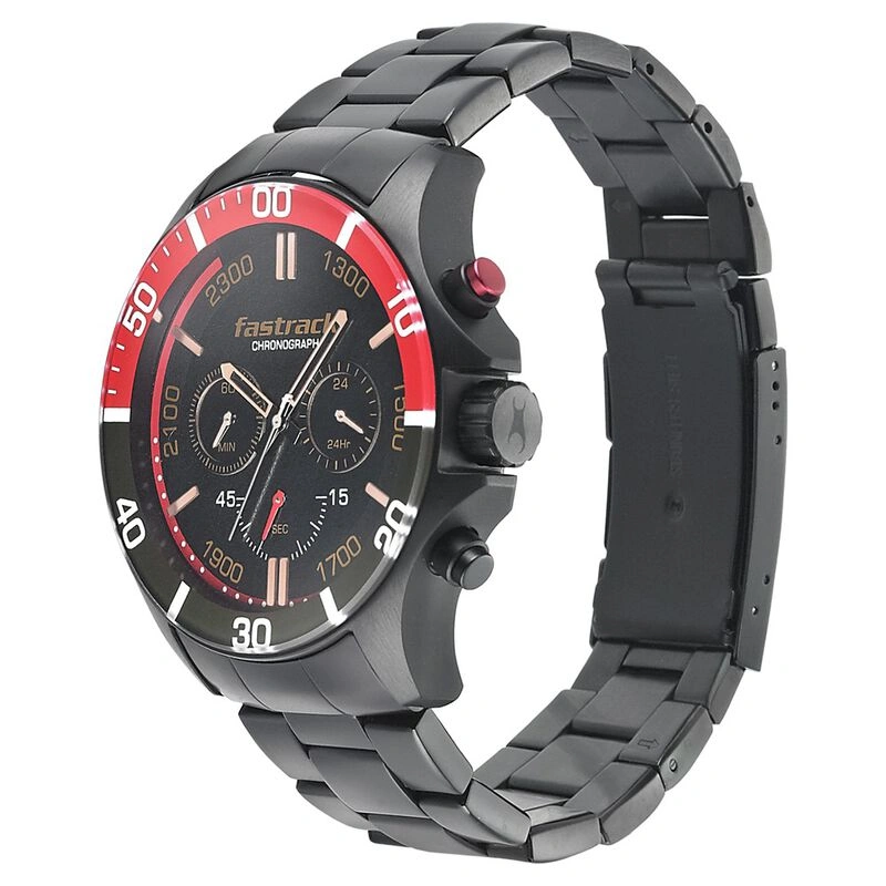 Fastrack NS3072NM01 Hitlist Quartz Chronograph Black Dial Stainless Steel Strap Watch Fastrack NS3072NM01 Hitlist Quartz Chronograph Black Dial Stainless Steel Strap Watch - Image 1