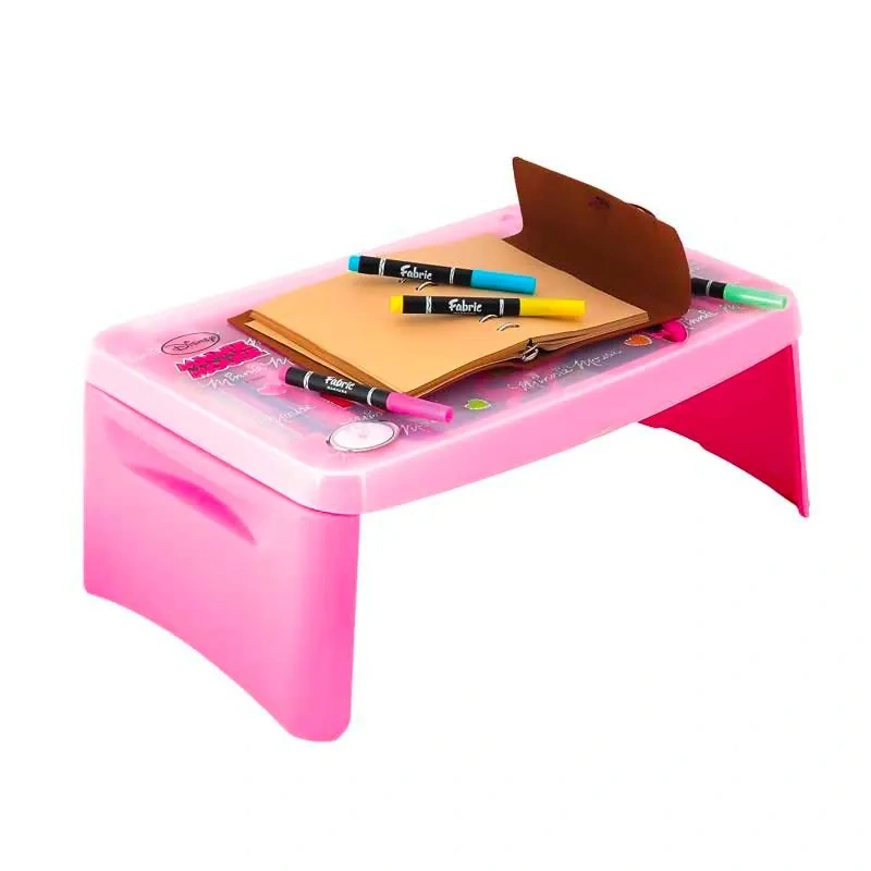 Folding Baby Reading Writing Desk with Storage Portable Laptop Table – Pink Color Folding Baby Reading Writing Desk with Storage Portable Laptop Table – Pink Color - Image 1