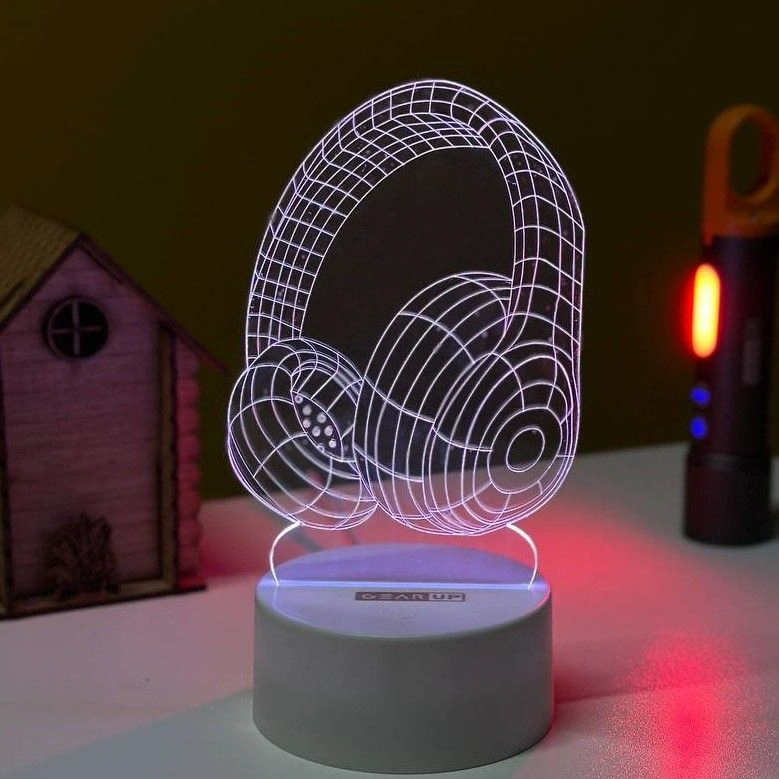 GearUP Acrylic Multicolor Night Lamp (Headphone)- WHITE – 20 pcs GearUP Acrylic Multicolor Night Lamp (Headphone)- WHITE – 20 pcs - Image 1