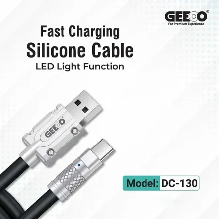 Geeoo-DC-130-Fast-Charging-Silicone-Type-C-Cable-441x441 Geeoo DC 130 Fast Charging Silicone Type C Cable - Image 1