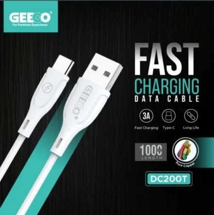 Geeoo-DC-200T-Type-C-Pure-Copper-Fast-Charging-Cable-1-441x443 Geeoo DC 200T Type-C Pure Copper Fast Charging Cable - Image 1