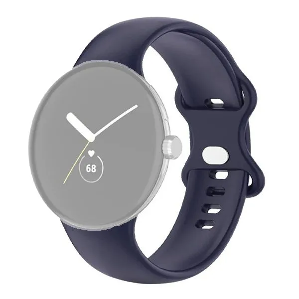 Google-Pixel-Smartwatch-Soft-Silicone-Straps-Blue Google Pixel Smartwatch Soft Silicone Straps- Blue - Image 1