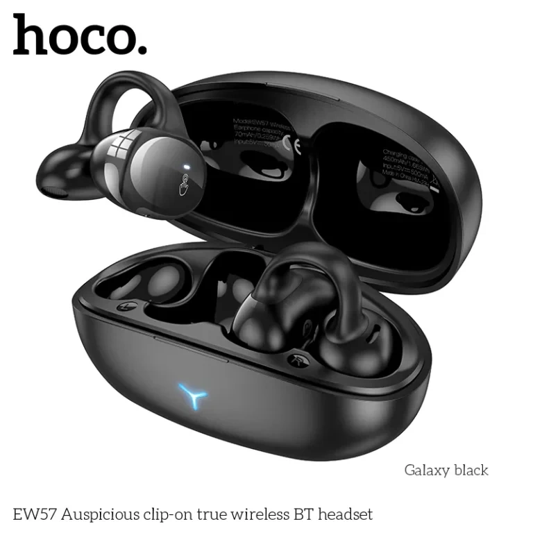 HOCO EW57 Clip-on True Wireless Bluetooth Earphone – Black Color HOCO EW57 Clip-on True Wireless Bluetooth Earphone – Black Color - Image 1