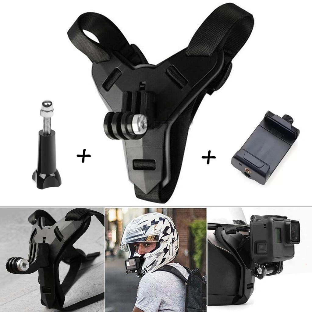 Helmet Chin Mount and Mobile Holder For Smartphone & Action Camera- Black Helmet Chin Mount and Mobile Holder For Smartphone & Action Camera- Black - Image 1