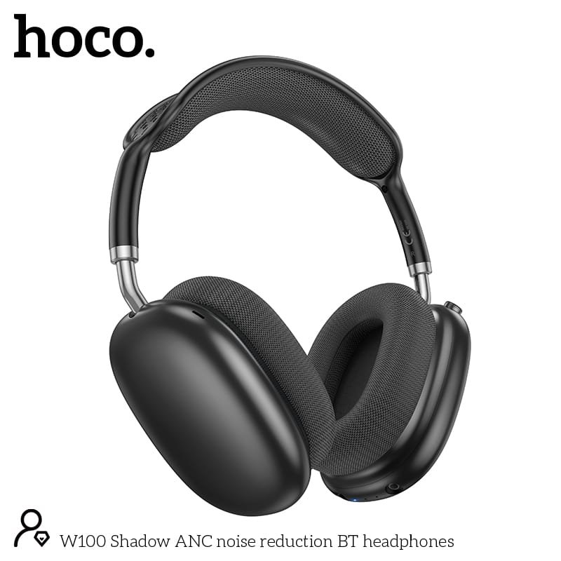 Hoco-W100-Shadow-ANC-Bluetooth-Headphone-Black Hoco W100 Shadow ANC Bluetooth Headphones - Image 1