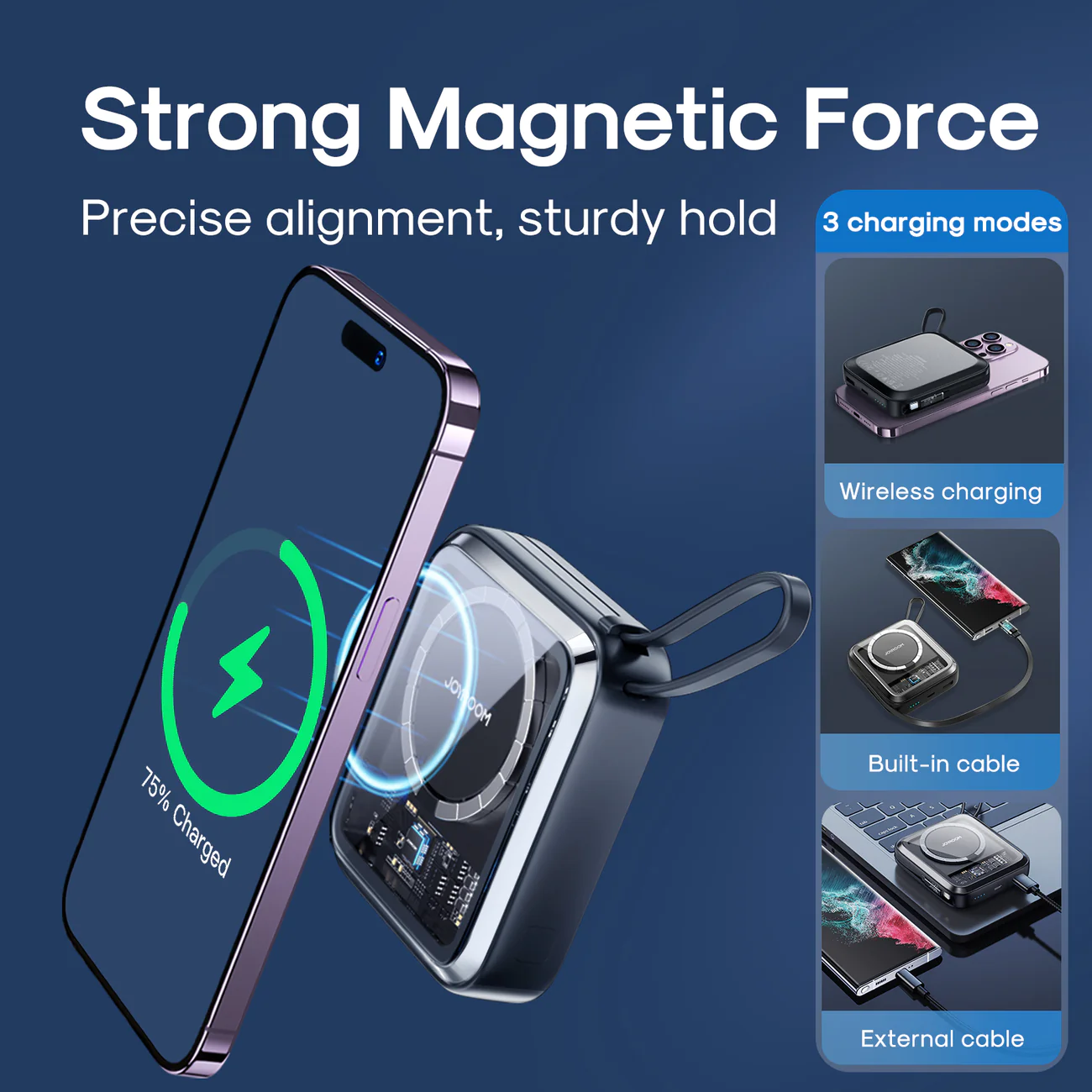 JR-L007-IcySeries-22.5W-Magnetic-Wireless-Power-Bank-10000mAh Joyroom JR-L007 IcySeries 22.5W 10000mAh Magnetic Wireless Power Bank (Lightning Port) - Image 1