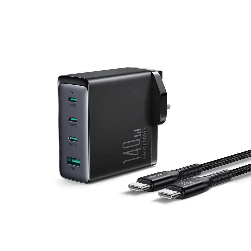 Joyroom-GaN-Ultra-TCG05-140W-Charger-in-BD-990x990 Joyroom 140W GaN Ultra Fast Charger JR-TCG05 (C to C 1.2m Cable Included) – 3 Pin - Image 1