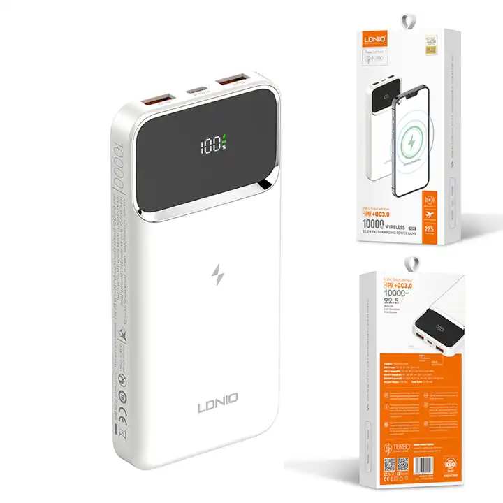 Ldnio-PQ11-10000mAh-Led-Digital-Display-Wireless-Power-Bank-In-dropshop Ldnio PQ11 10000mAh Led Digital Display Wireless Power Bank - Image 1