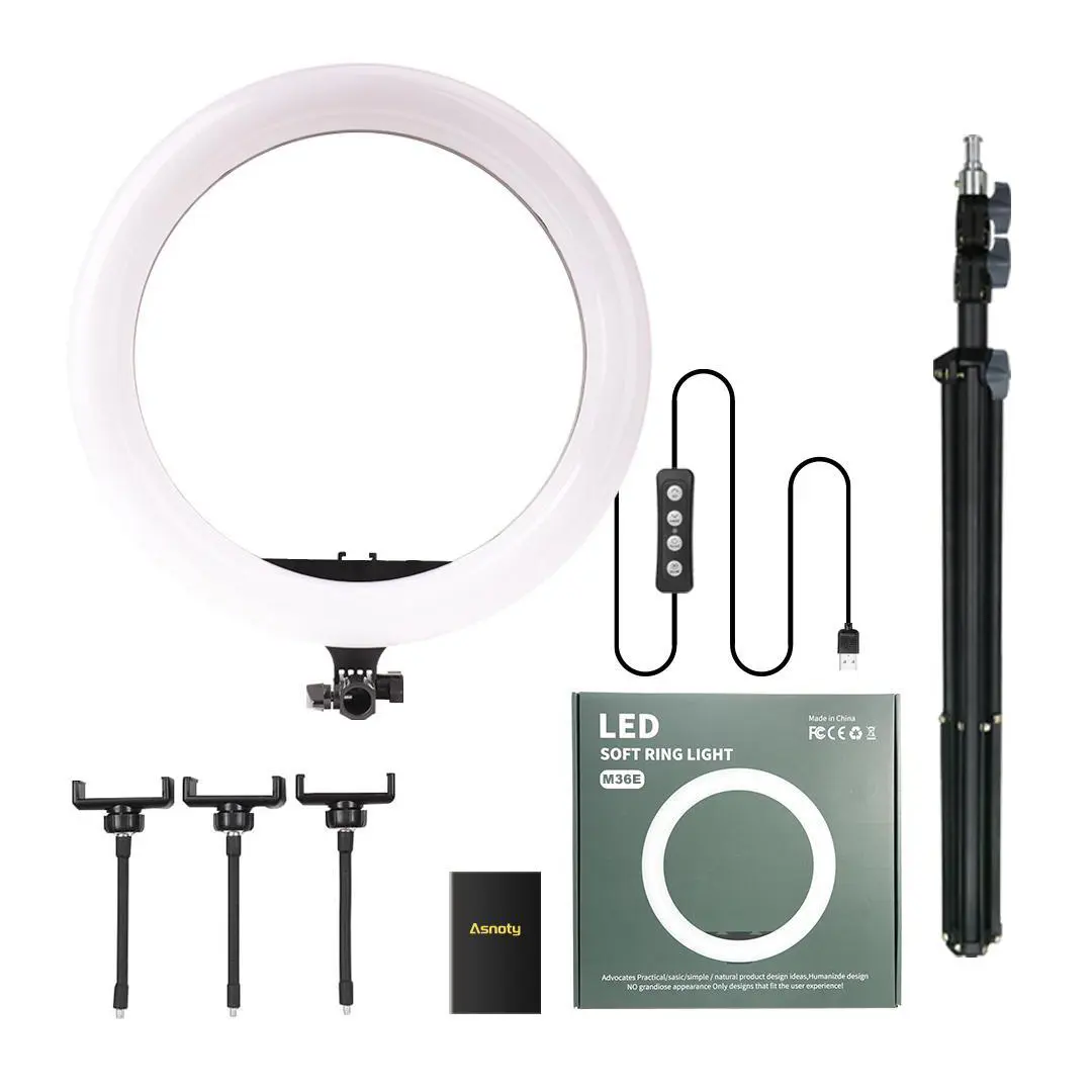 M36E-Led-Soft-Ring-Light-–-15-Inch.jpg M36E Led Soft 15 Inch Ring Light – With 3 Mobile Holder - Image 1