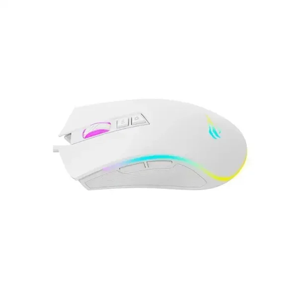 MS1034-600x600 Havit MS1034 RGB Backlit Programmable Gaming Mouse (White) - Image 1