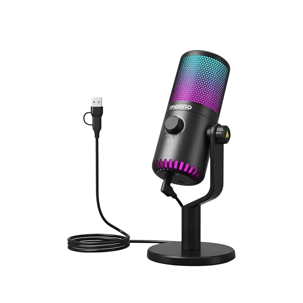 Maono DM30 RGB Programmable USB Condenser Microphone – Black Maono DM30 RGB Programmable USB Condenser Microphone – Black - Image 1