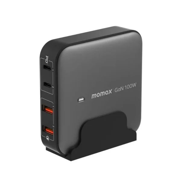Momax-ONEPLUG-100W-4-Port-GaN-DesktopCharger-UM33-600x600 Momax ONEPLUG 100W 4-Port GaN Desktop Charger (UM33) - Image 1