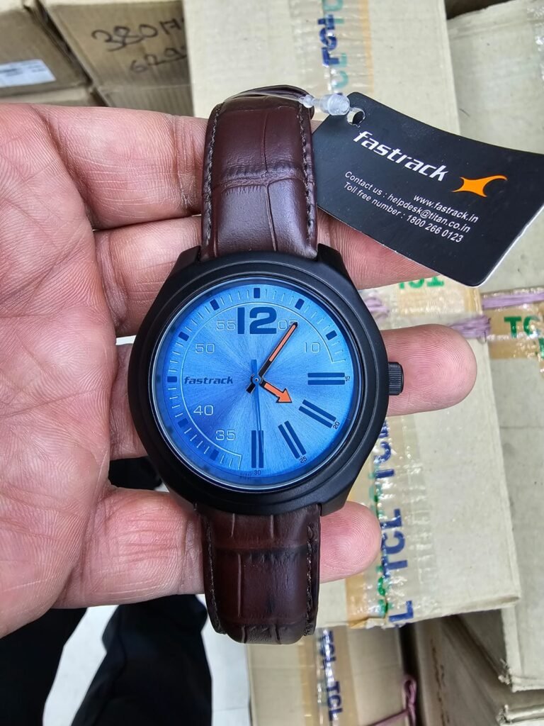 NP3198AL02-2-768x1024 Fastrack NP3198AL02 Road Trip Quartz Analog Blue Dial Leather Strap Watch - Image 1