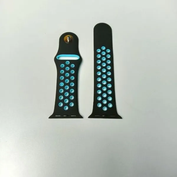 Octopus-Soft-Silicone-Straps-BK-BL Octopus Soft Silicone Straps 38/40/41mm Black+Blue - Image 1