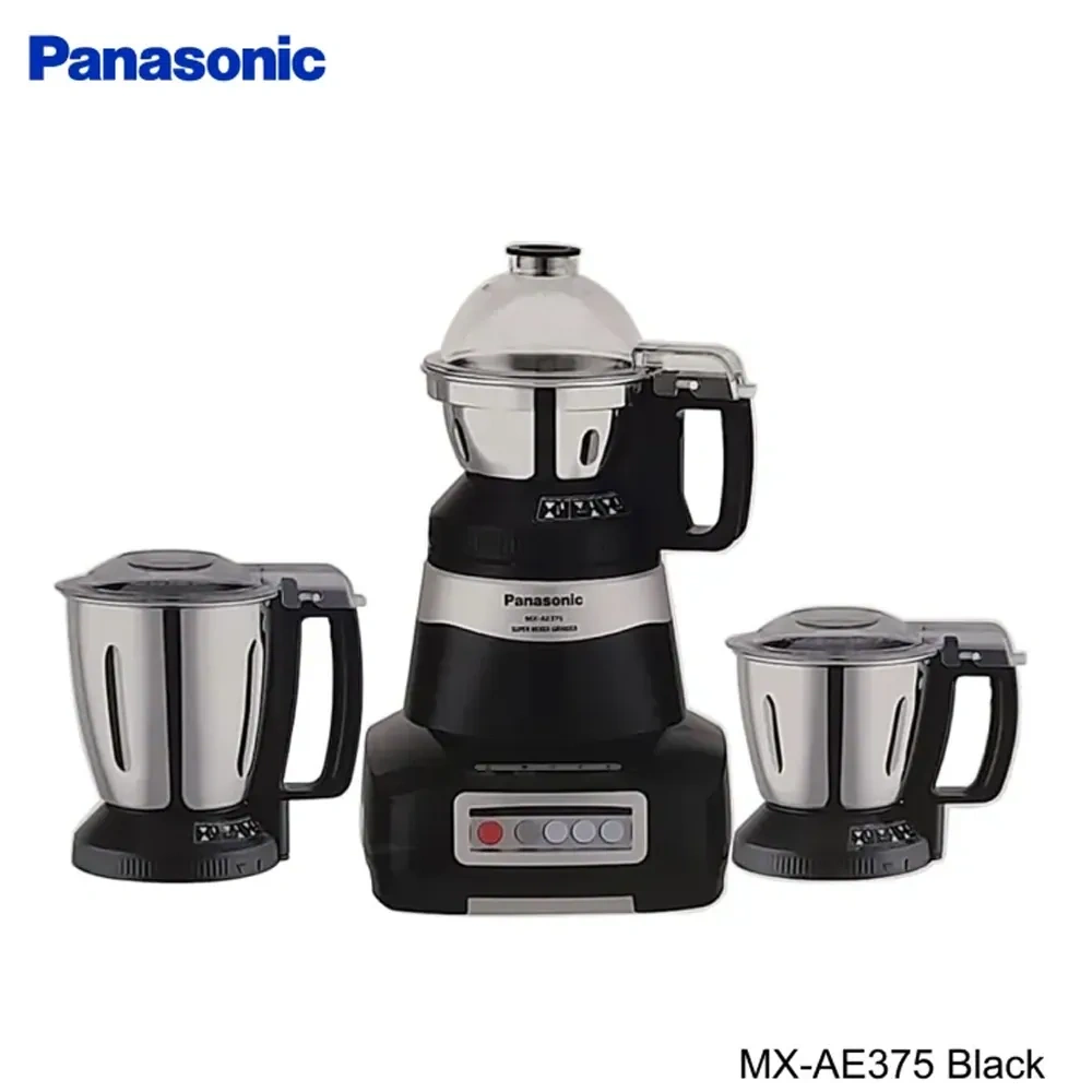 Panasonic MX-AE375 Black 750W Mixer Grinder 3 Jars – Black Color Panasonic MX-AE375 Black 750W Mixer Grinder 3 Jars – Black Color - Image 1
