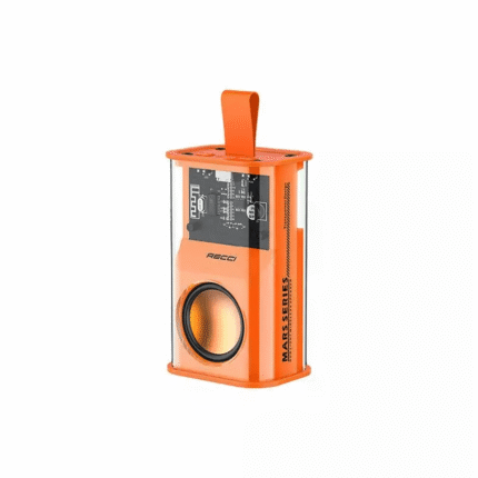 RECCI RSK-W30 Transparent Wireless Speaker with RGB Light- Orange Color